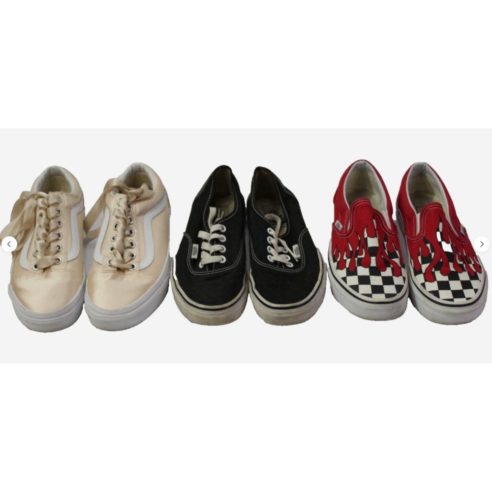 (Lot of 3) VANS Women's Size 5.5 Authentic Shoes Slip-ons Chekered, Classic, Y2k